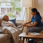 caregiver caring for post-op client