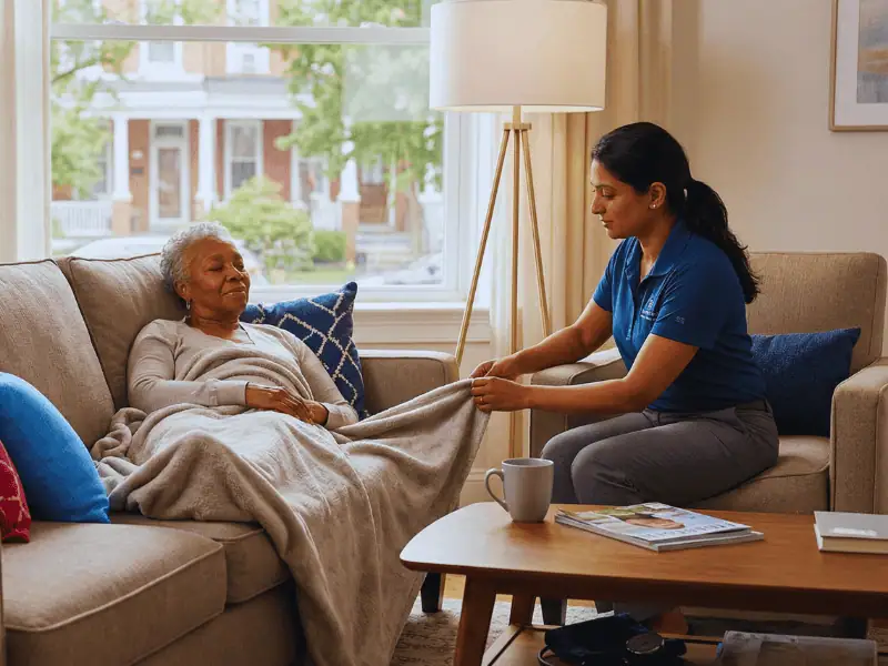 caregiver caring for post-op client